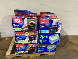 lot 108 image: PALLET OF Spin Mops   Brands Casabella, O-Cedar, up&up