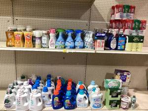 lot 321 image: LOT OF Various Home Essential Merchandise (Clorox Wipes, Laundry Detergent, Fabric Spray, & More)