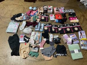 lot 208 image: LOT OF Womens Undergarments, Leggings, & Socks