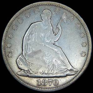 1870-S Seated Liberty Half Dollar, Fine, Details