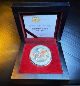 Scarce Germania Mint 1oz .9999 Silver 2020 Iron Cross, 197 of 250, Original Mint Case & COA