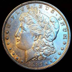AU 1889-P Morgan Silver Dollar, Original Surfaces
