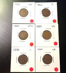 (6) Indan Head Pennies