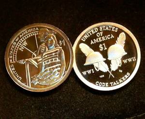 (2) Proof Sacajawea Dollars, Better Dates, 2014-S Hospitality & 2016-S Code Talkers