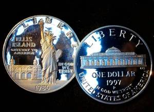 (2) Proof Silver Commemorative Dollars