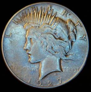 1927-S Peace Silver Dollar, Semi-Key Slot Filler