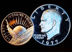 Proof Clad Half and Ike Dollar