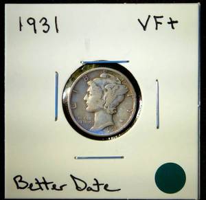 1931 Mercury Dime, VFVF