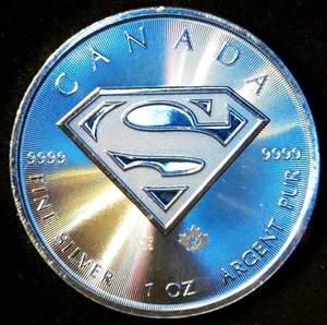 2016 Canada 1oz .9999 Silver $5 DC Comics Superman Edition Coin, details