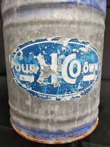 Your Own Vintage Metal Oil Can with Side Spout - Blue Label