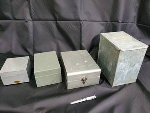 lot 10 image: Galvanized Steel Storage Boxes (Lot of 4)