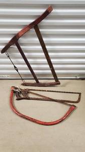 lot 16 image: Frame Saw & Hacksaw - Vintage Rusty Tools Lot
