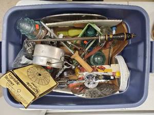 lot 31 image: Assorted Kitchen Tools & Gadgets in Blue Tote