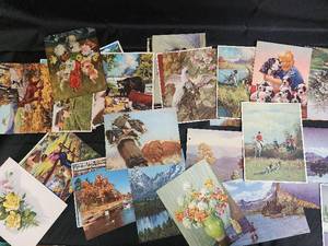 lot 49 image: Assorted Vintage Postcards - Landscapes, Florals & People