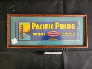 lot 52 image: Pacific Pride Travel Poster - Framed Vintage Print