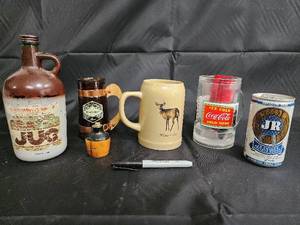 lot 73 image: Vintage Beer Steins & Glassware Lot (Lot of 5)