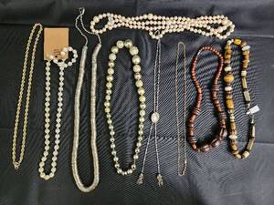 lot 111 image: Beaded Necklaces (Lot of 9) - IvoryCream, Wood & Shell Accents