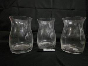 lot 128 image: Clear Glass Hurricane Vases (Lot of 3)