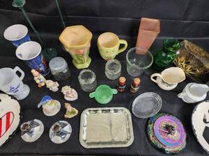 lot 132 image: Disney World Dad Mug with Castle Logo, Assorted Glassware & Figurines