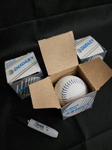 lot 148 image: Dudley Official Softball SB12-L-SP MID 12-Inch - 3 Boxes & Sharpie