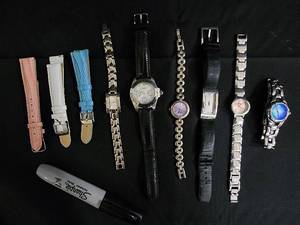 lot 162 image: Stauer DKNY Anne Klein II Wristwatches with Mixed Straps & Bracelets
