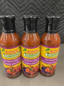 lot 256 image: Cool Running Hot Chicken Wing Sauce - 3 Bottle Pack
