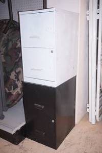 (2ct) 2-drawer file cabinets (only 1 drawer has file rails)