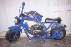 49cc mini gas chopper bike. 2-stroke. LED headlights