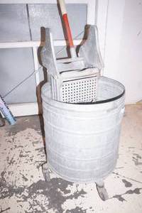 Vintage Galvanized Mop Bucket