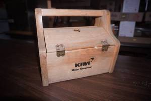 Wooden Shoe Shine Box & Kit