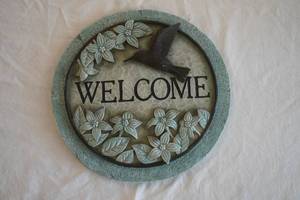 Stone Welcome Decor 10 diameter