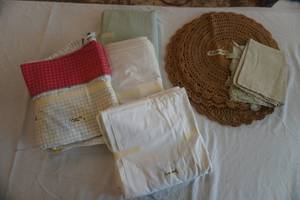Placemats, Sheets Twin & Full, Curtains