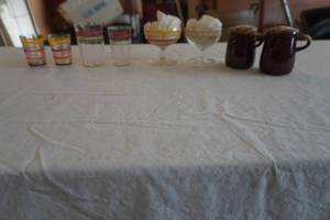 Vintage McCoy Brown Drip Glaze Salt & Pepper Shakers, FiestawareAnchor Hocking Vintage Colorful Rimmed Glasses