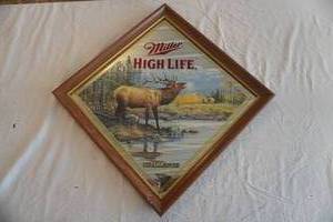 Vintage Miller High Life Mirror. 18.5 square. Challenge Series