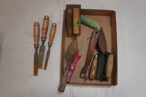 Wood Chisels, Trowels, Paint Roller, Paint Scraper