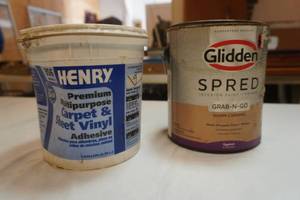 Pails of Paint & Carpet Adhesive