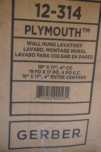 Gerber Wall Hung Lavatory. 12-314 Plymouth