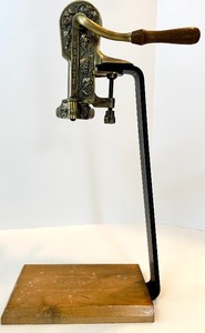 Estate Grape Press - Antique Hand Crank Fruit Press on Wood Base