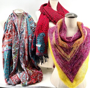 Raj 100% Rayon Scarf & Pashmina Scarves - 3-Piece Set - Made in India