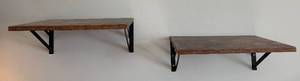 Industrial Wood Wall Shelves (Lot of 2)