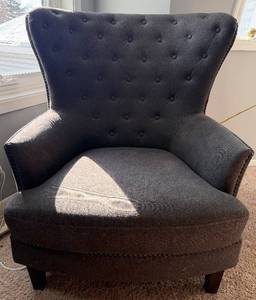 Upholstered Tufted Nailhead Armchair