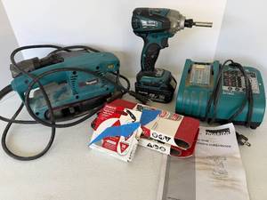 Makita LXDT01 18V Cordless Impact Driver, Belt Sander with DC18RA Charger and 18V Battery
