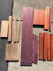Padauk, Purple Heart & Black Walnut Wood Planks - Assorted Hardwood
