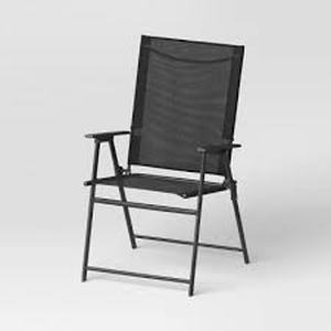 lot 24 image: Sling Patio Dining Folding Chair Black - Room Essentials