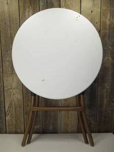 lot 37 image: French Cafe Folding Round Patio Bistro Table White - Threshold