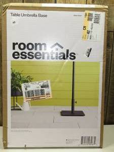 lot 42 image: 25lbs Steel Square Outdoor Patio Market Umbrella Bases Black - Room Essentials