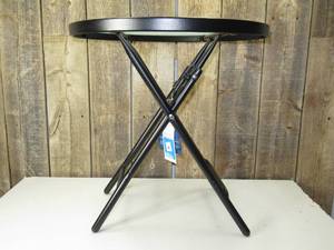 lot 38 image: Folding Round Patio Accent Table Clear - Room Essentials