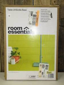 lot 70 image: 25lbs Steel Square Outdoor Patio Market Umbrella Bases Sage Green - Room Essentials