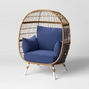 lot 81 image: 4pc Southport Egg Chair Replacement Outdoor Cushion Sets Navy Blue - Threshold   (cushions only)