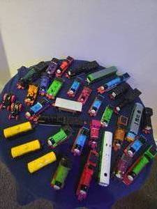 Bucket full of Thomas the Train pieces